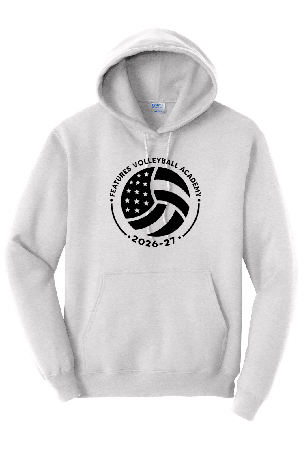 Features Volleyball Port & Company Essential Fleece Pullover Hooded Sweatshirt Signature Lacrosse