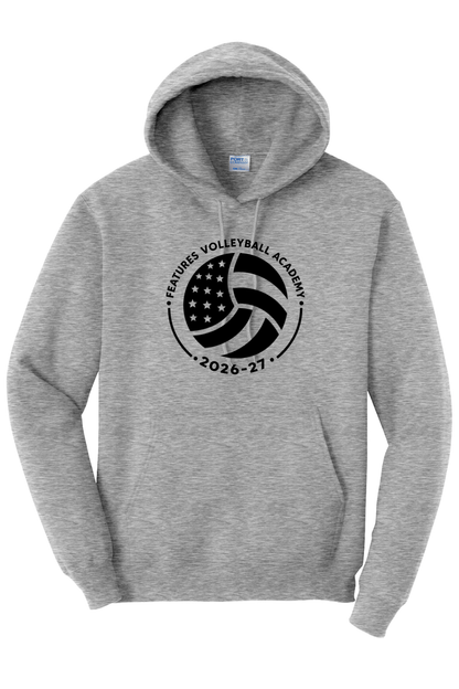Features Volleyball Port & Company Essential Fleece Pullover Hooded Sweatshirt Signature Lacrosse
