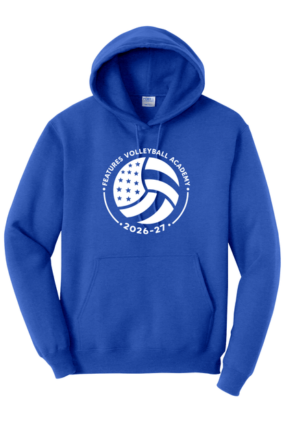 Features Volleyball Port & Company Essential Fleece Pullover Hooded Sweatshirt Signature Lacrosse