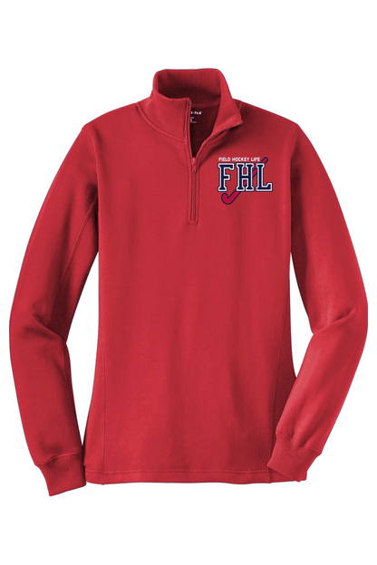 Field Hockey Life Adult Women's Embroidered Quarter-Zip Pullover Signature Lacrosse