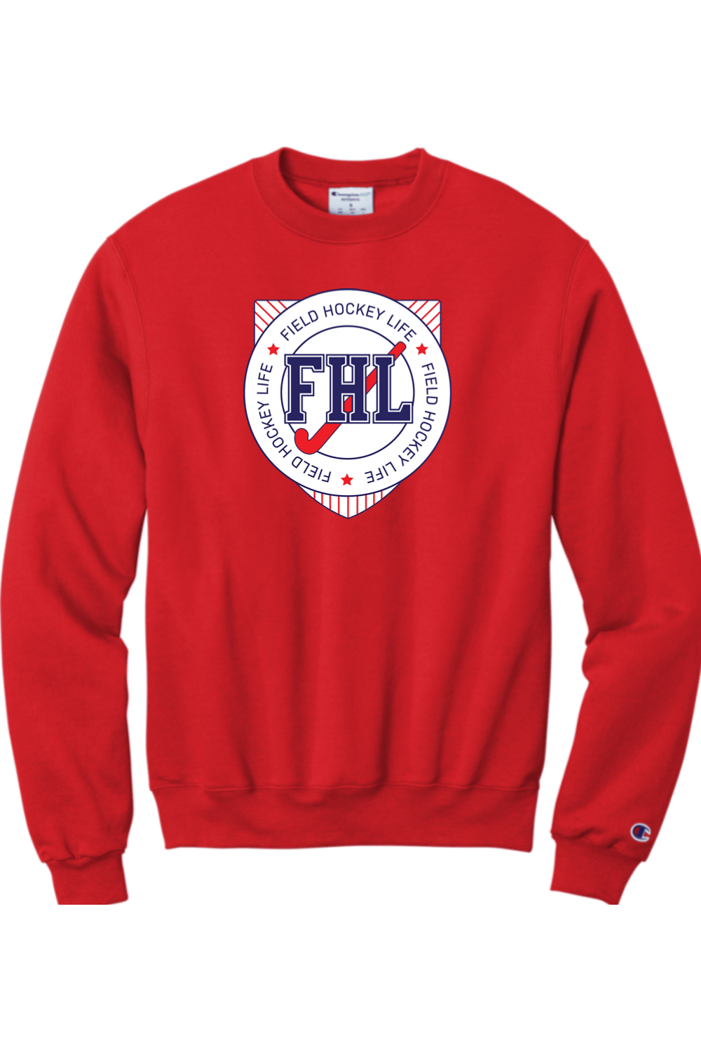 Field Hockey Life Champion Adult Powerblend Crewneck Sweatshirt Signature Lacrosse