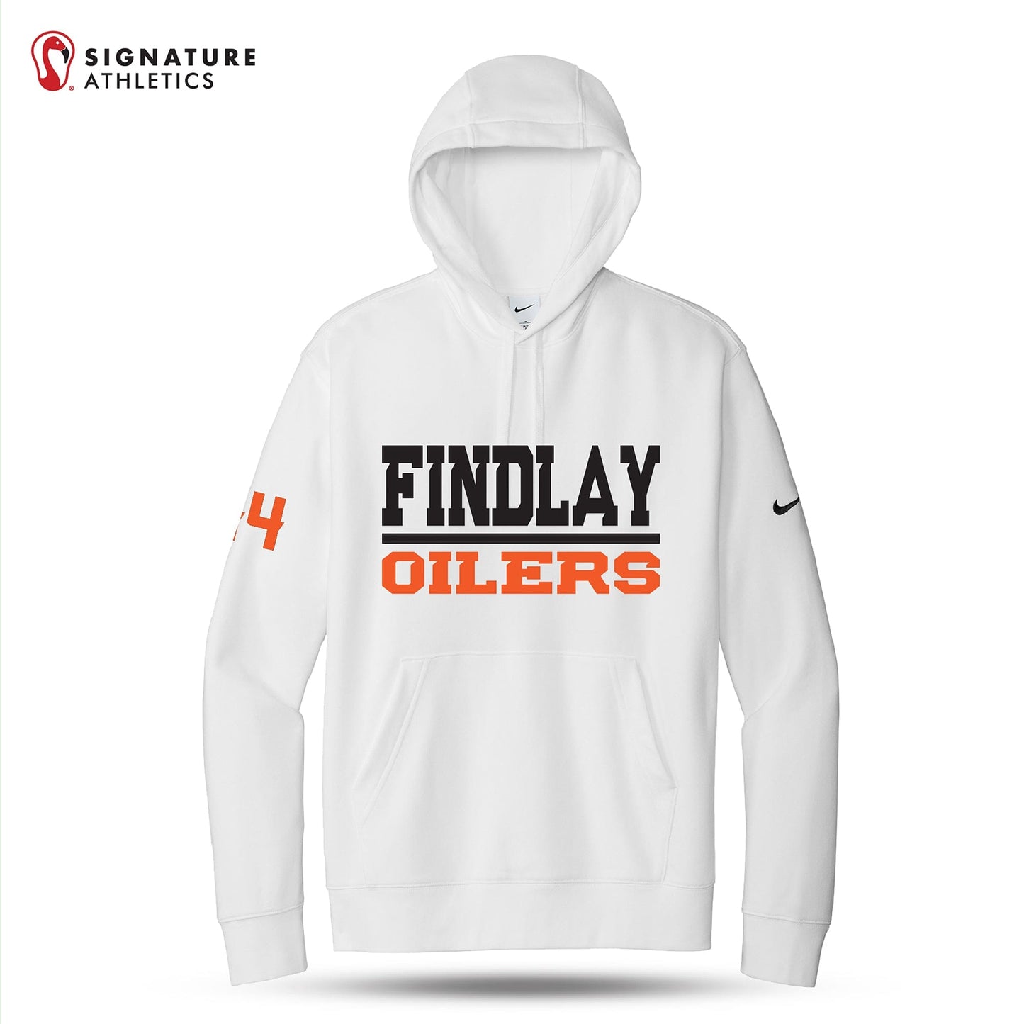 Findley Soccer Nike Club Fleece Sleeve Swoosh Pullover Hoodie Signature Lacrosse