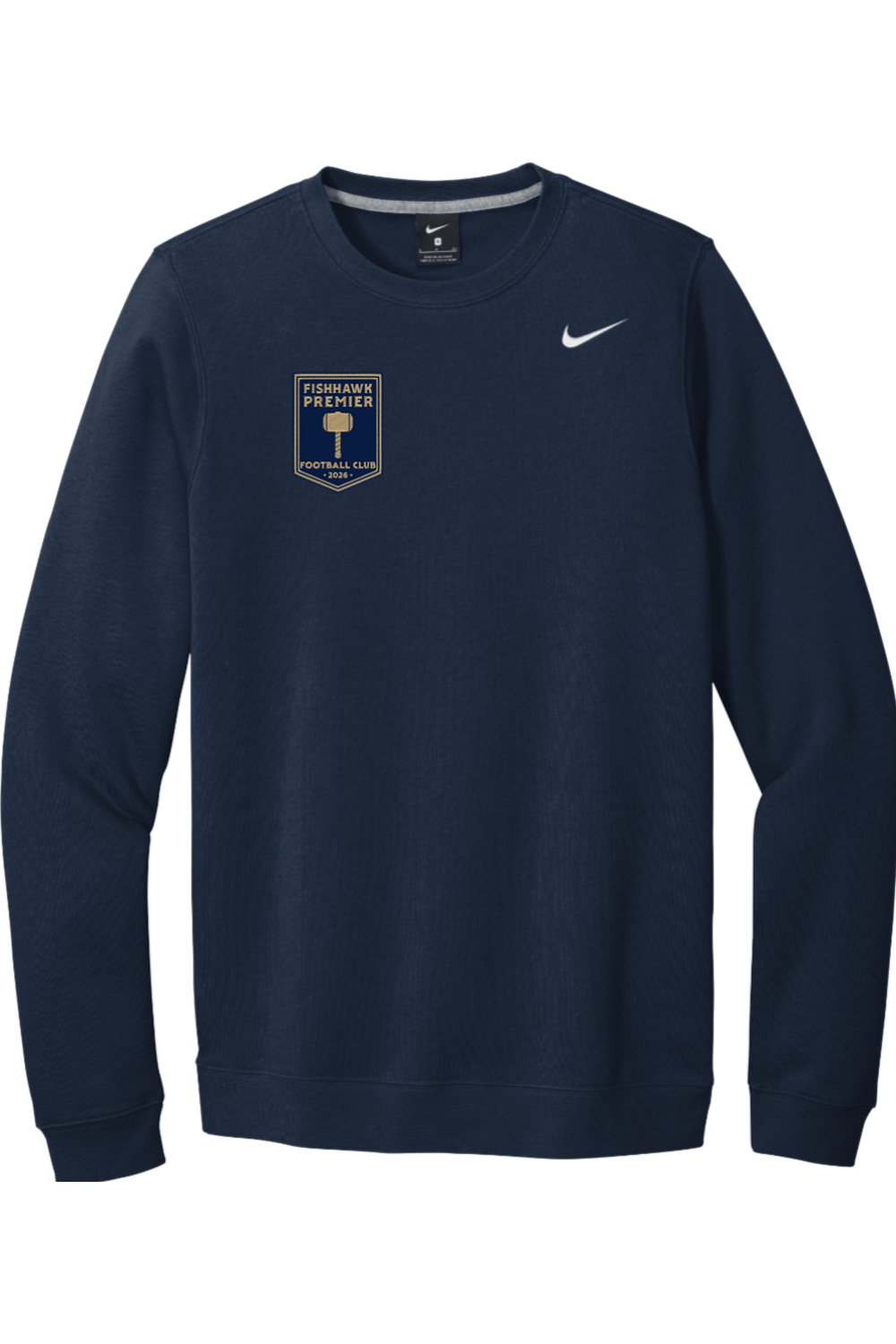 Fishhawk Premier Embroidered Nike Club Fleece Crew Signature Lacrosse