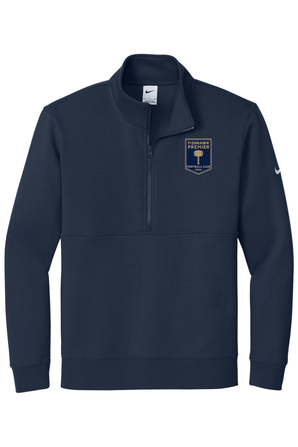 Fishhawk Premier Embroidered Nike Club Fleece Sleeve Swoosh 1/2-Zip Signature Lacrosse