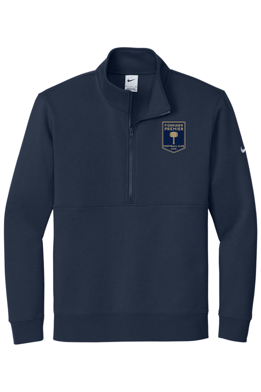 Fishhawk Premier Embroidered Nike Club Fleece Sleeve Swoosh 1/2-Zip Signature Lacrosse