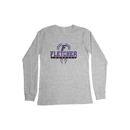 Fletcher High School Lacrosse Adult Cotton Long Sleeve T-Shirt Signature Lacrosse