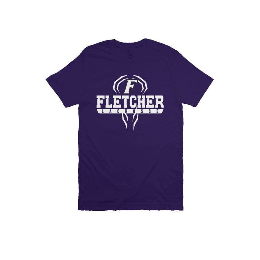 Fletcher High School Lacrosse Adult Cotton Short Sleeve T-Shirt Signature Lacrosse