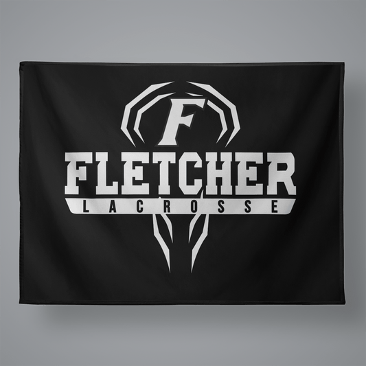 Fletcher High School Lacrosse Large Plush Throw Blanket Signature Lacrosse