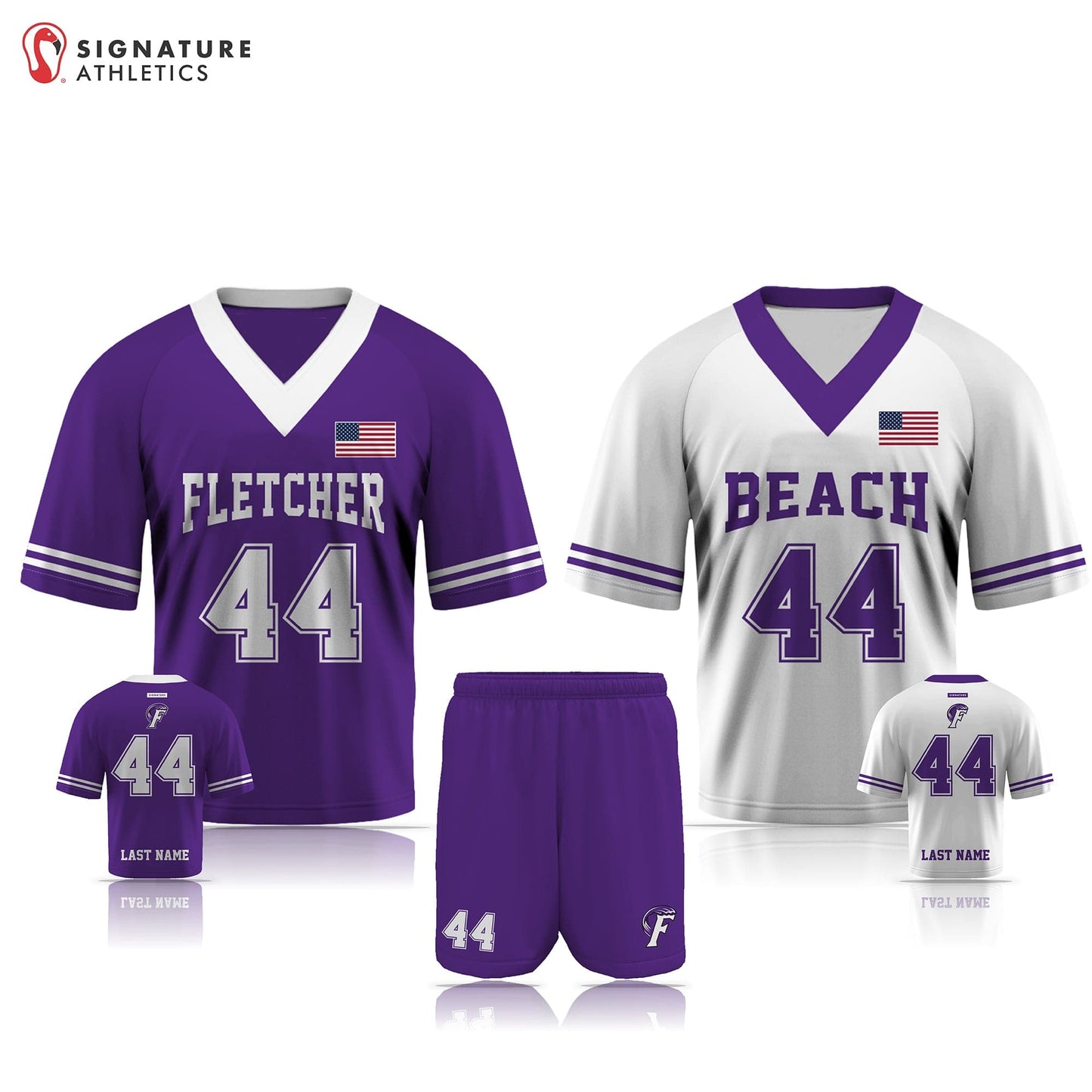 Fletcher Highschool Lacrosse Men's 3 Piece Player Game Package Signature Lacrosse