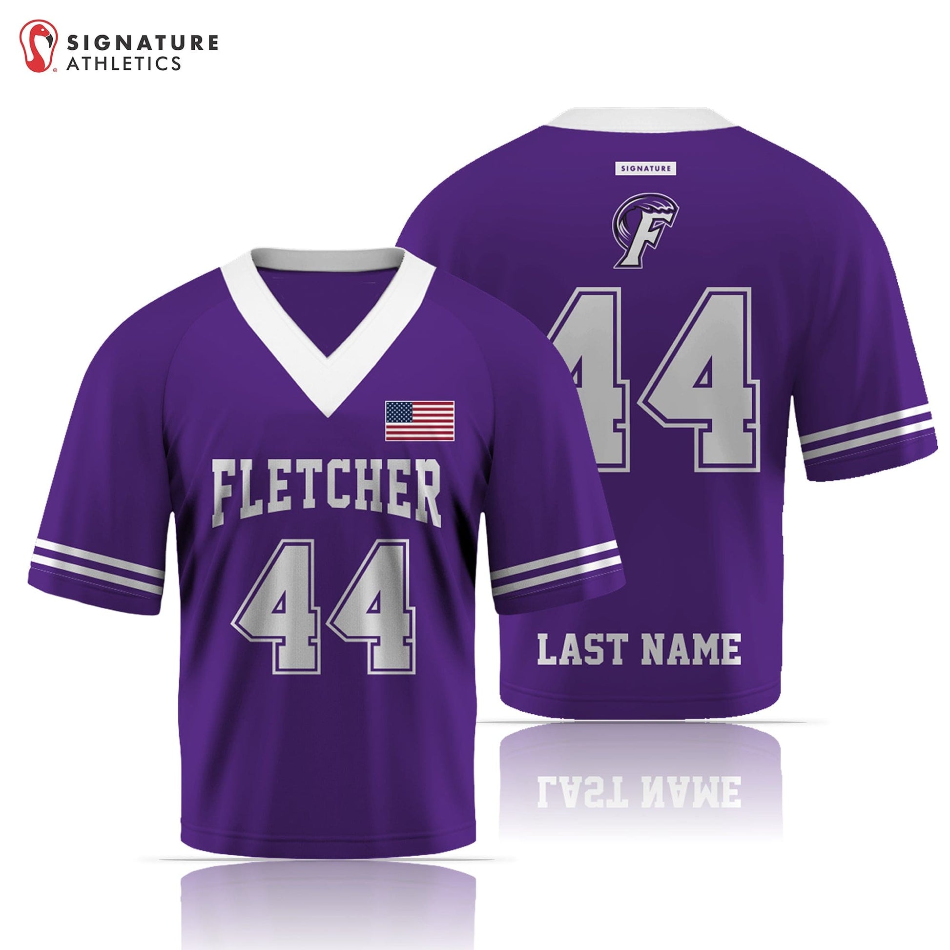 Fletcher Highschool Lacrosse Men's Player College Jersey - Dark: HS Signature Lacrosse
