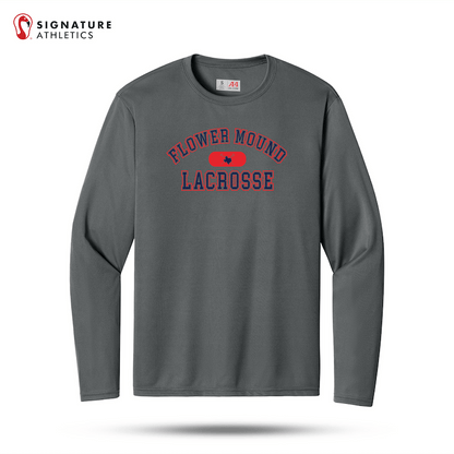 Flower Mound Men's Grey A4 Cooling Performance Long Sleeve Tee (Custom) Signature Lacrosse