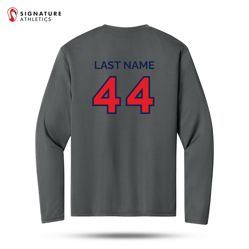 Flower Mound Men's Grey A4 Cooling Performance Long Sleeve Tee (Custom) Signature Lacrosse