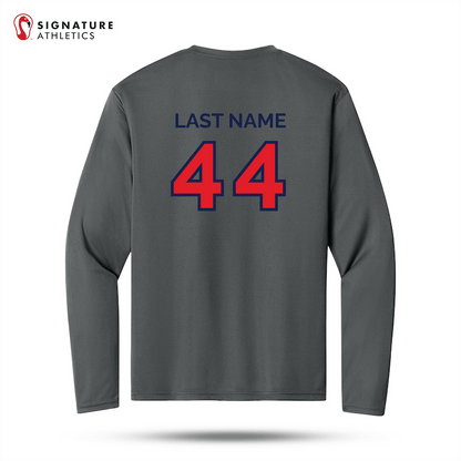 Flower Mound Men's Grey A4 Cooling Performance Long Sleeve Tee (Custom) Signature Lacrosse
