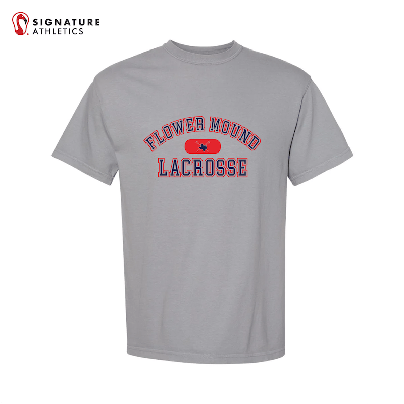 Flower Mound Men's Grey Comfort Colors Heavyweight Ring Spun Tee (Custom) Signature Lacrosse