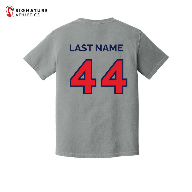 Flower Mound Men's Grey Comfort Colors Heavyweight Ring Spun Tee (Custom) Signature Lacrosse