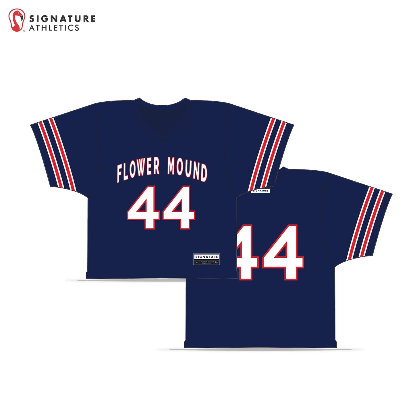 Flower Mound Men's Navy College Jersey: High School Boys Signature Lacrosse