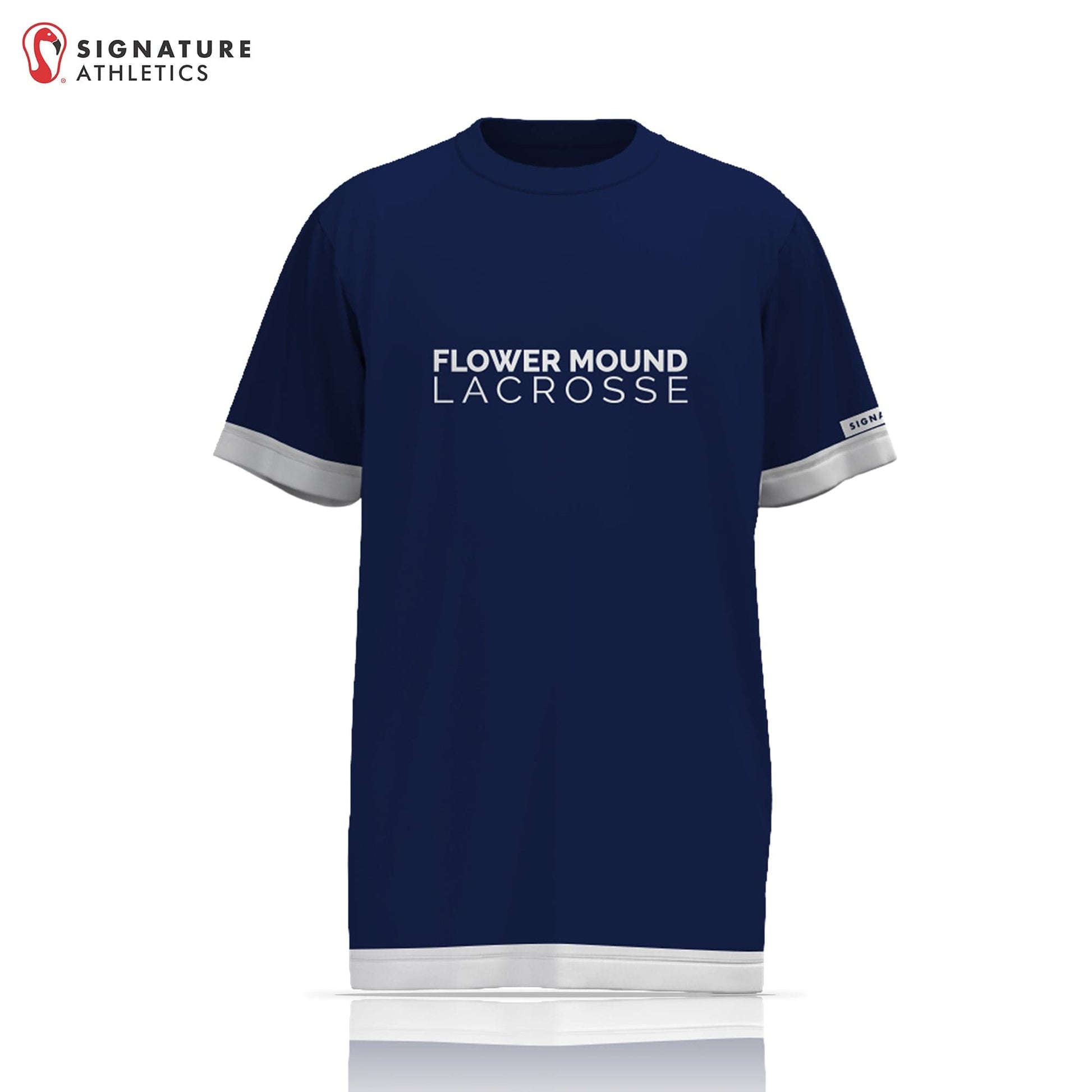 Flower Mound Men's Navy Short Sleeve Tech Tee: High School Boys Signature Lacrosse
