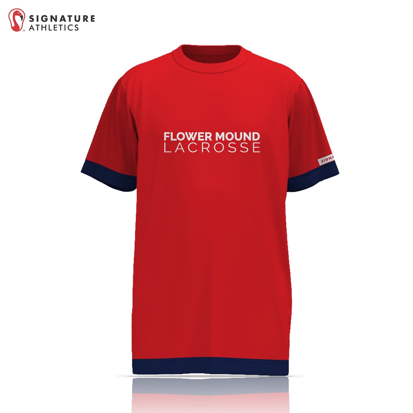 Flower Mound Men's Red Short Sleeve Tech Tee: High School Boys Signature Lacrosse