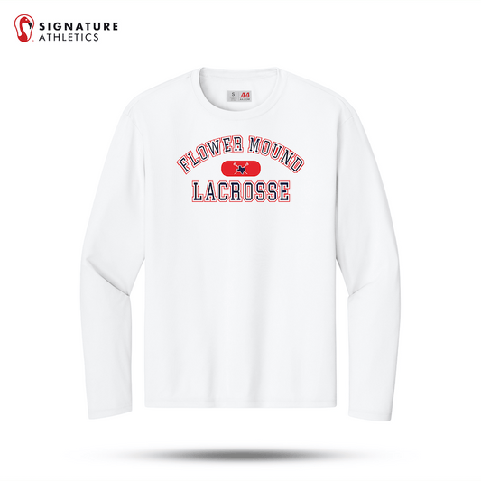 Flower Mound Men's White A4 Cooling Performance Long Sleeve Tee (Custom) Signature Lacrosse