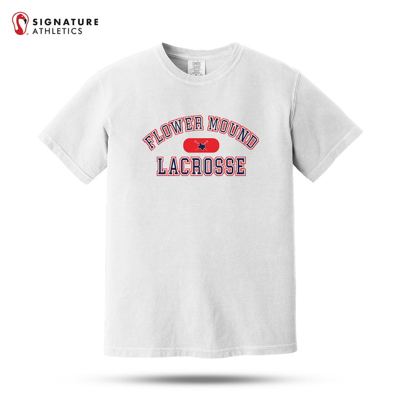 Flower Mound Men's White Comfort Colors Heavyweight Ring Spun Tee (Custom) Signature Lacrosse