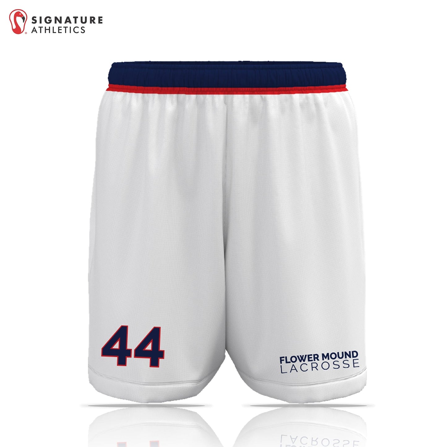 Flower Mound Men's White Game Shorts Signature Lacrosse