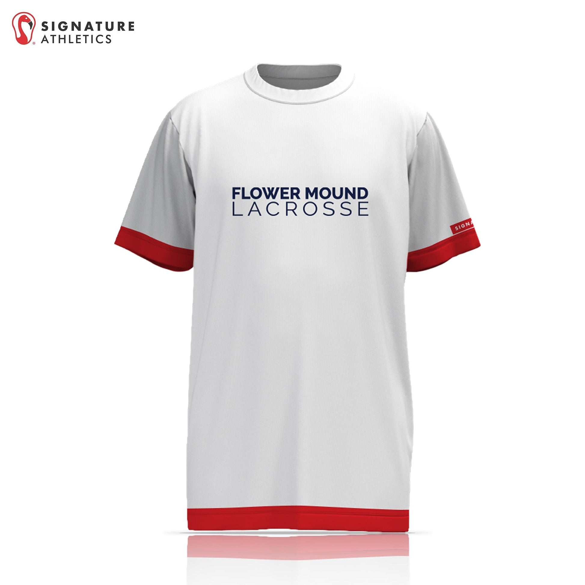 Flower Mound Men's White Short Sleeve Tech Tee Signature Lacrosse