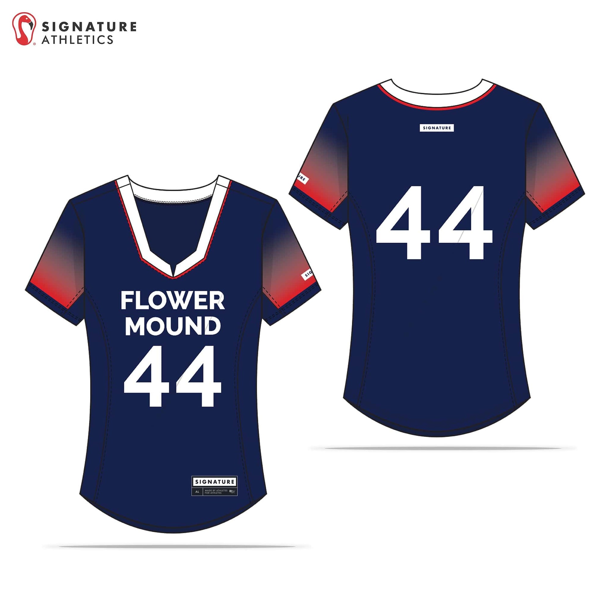 Flower Mound Women's Navy College Jersey: High School Girls Signature Lacrosse