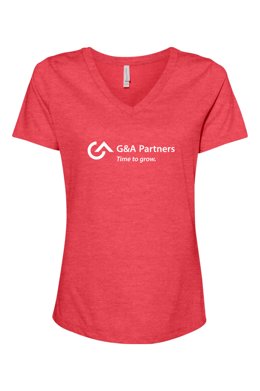 G&A Partners Women's Relaxed V-Neck T-Shirt Signature Lacrosse