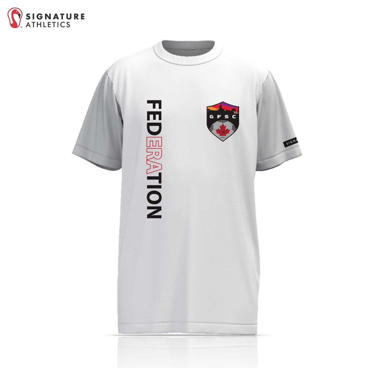 Geauga Federation SC Women's White Short Sleeve Tech Tee: Geauga Fed Girl Signature Lacrosse
