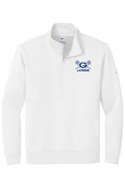 Georgetown Lacrosse Embroidered Nike Club Fleece Sleeve Swoosh 1/2-Zip Signature Lacrosse