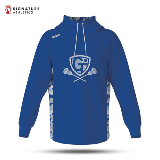 Georgetown Triton Youth Lacrosse Men's Pro Dye Sub Scuba Hoodie: Georgetown Triton Signature Lacrosse