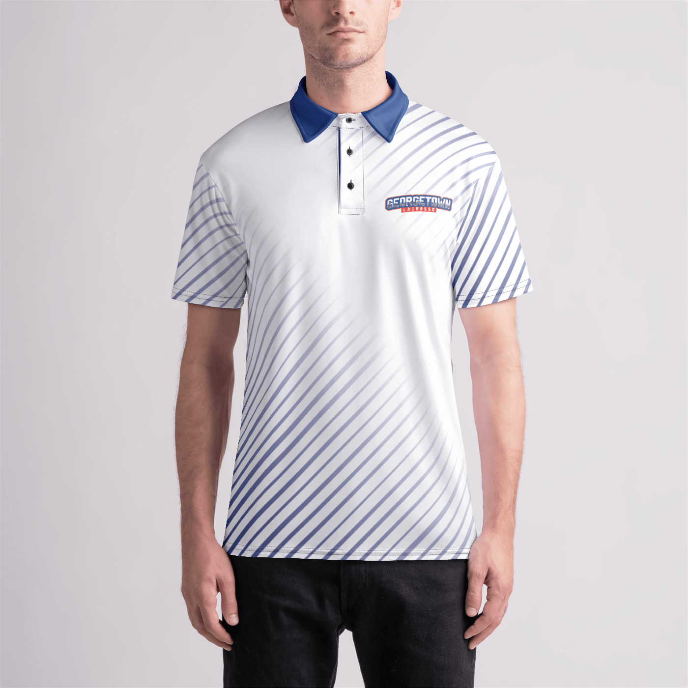 Georgetown YLC Adult Sublimated Athletic Polo Signature Lacrosse