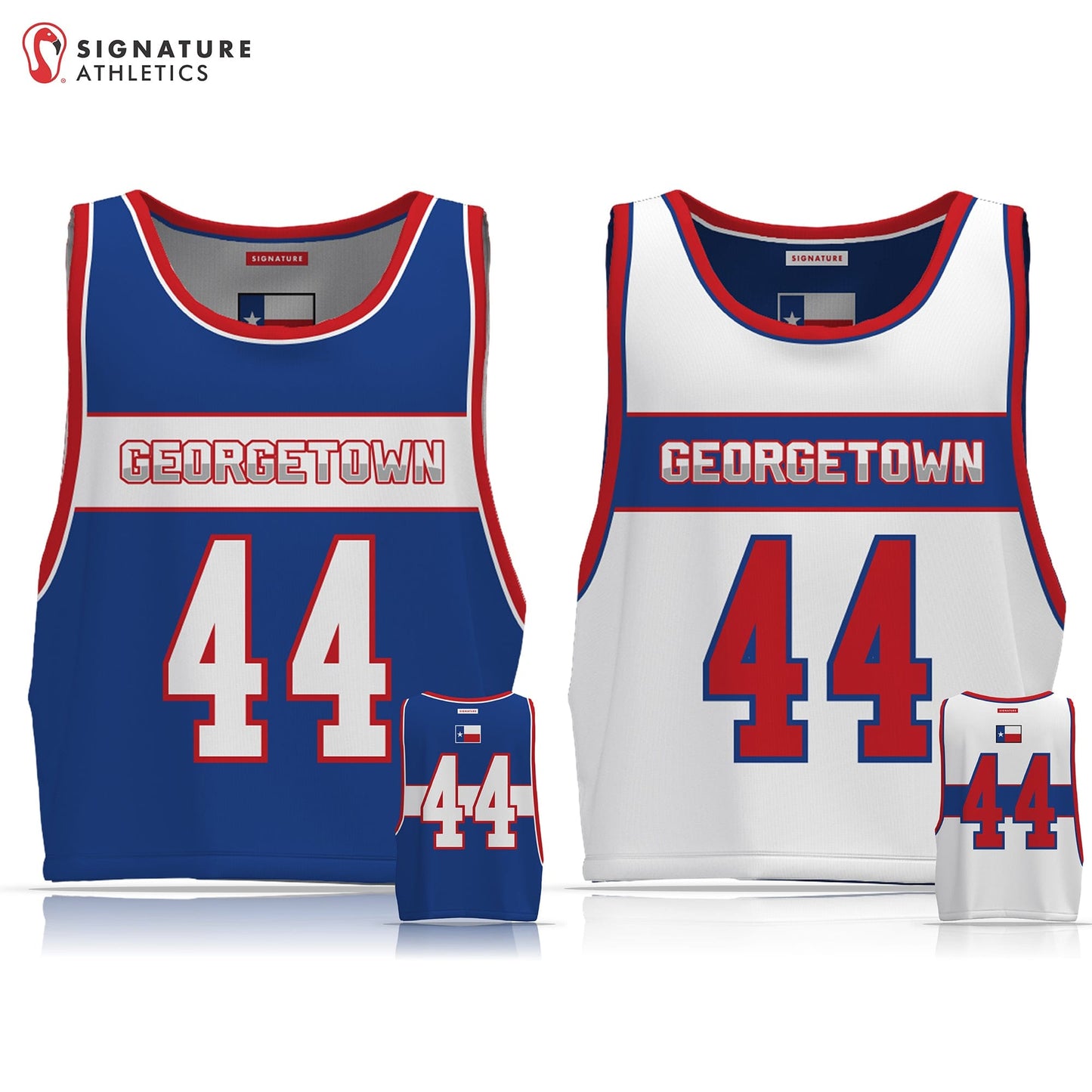 Georgetown Youth Lacrosse Men's Player Reversible Game Pinnie: 1st/2nd (Bantam) Signature Lacrosse