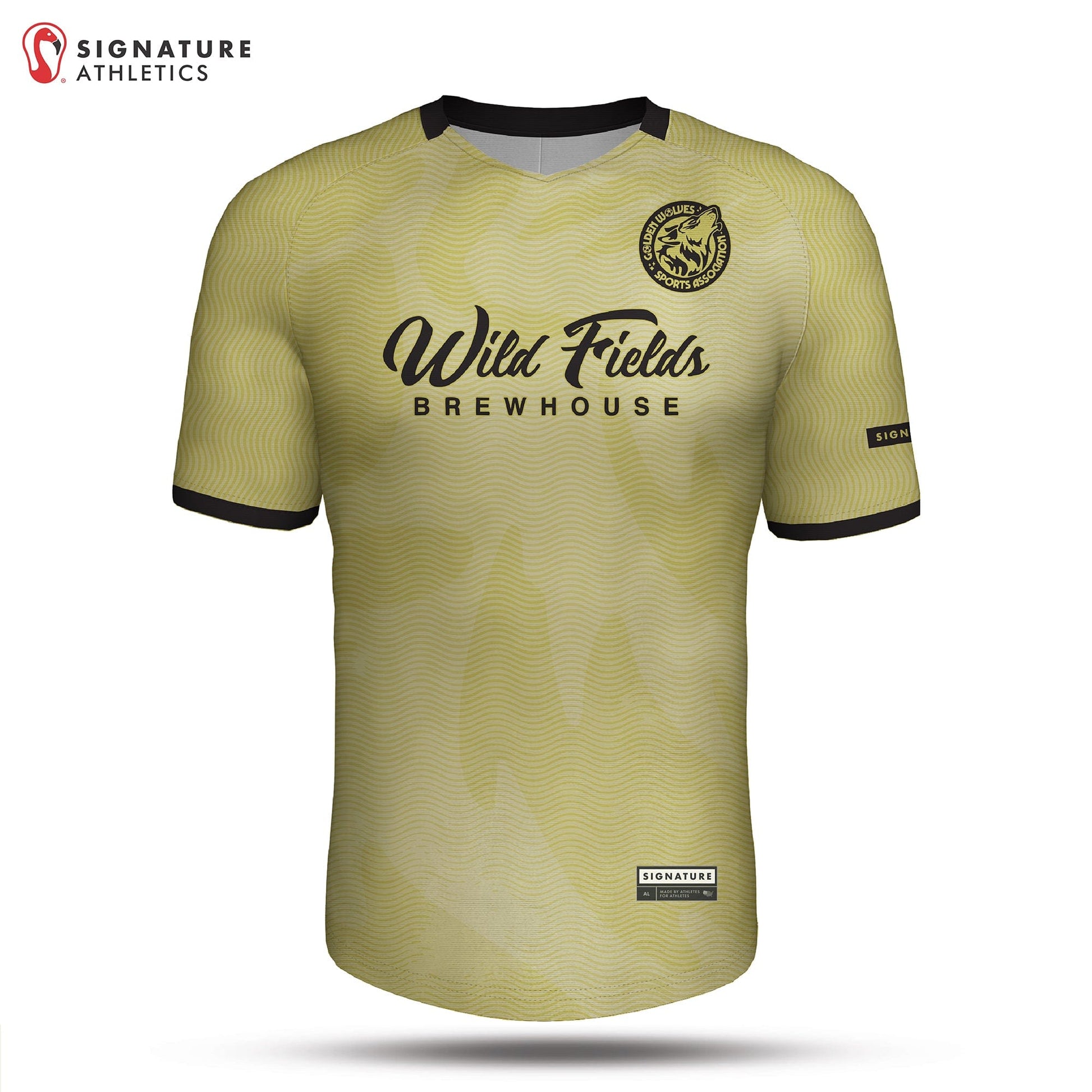 Golden Wolves Gold REPLICA Women's Soccer Jersey: U8 Gold Signature Lacrosse