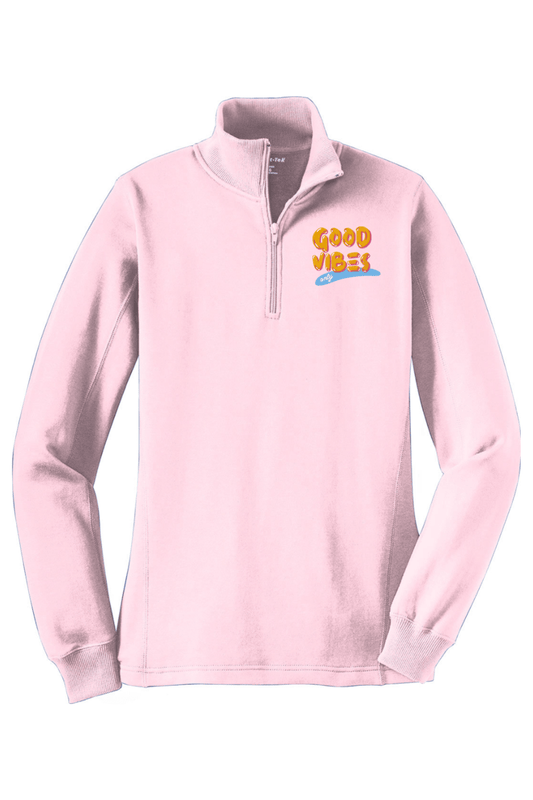 Good Vibes Only LC Adult Women's Embroidered Quarter-Zip Pullover Signature Lacrosse