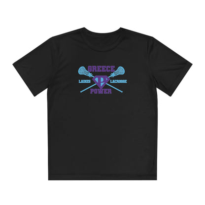 Greece Power LLC Youth Athletic T-Shirt Signature Lacrosse