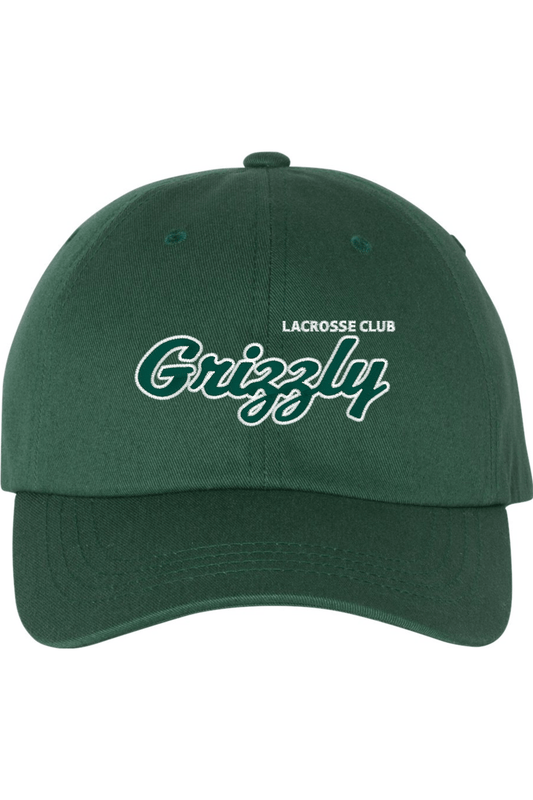 Grizzly Lacrosse Embroidered Dad Hat Signature Lacrosse