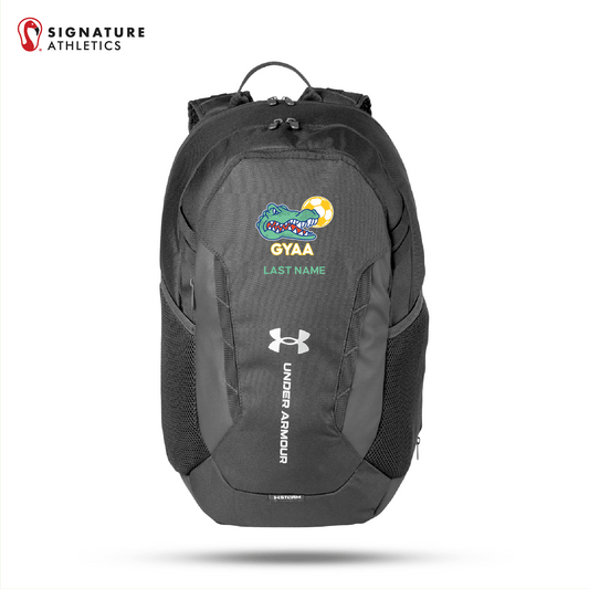 GYAA Men's Black Under Armour Hustle 6.0 Backpack: GYAA Signature Lacrosse