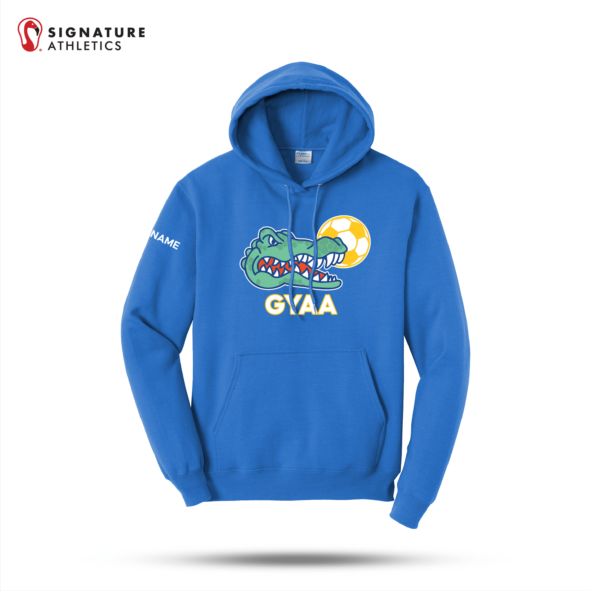 GYAA Men's Port & Co Core Fleece Hoodie: GYAA Signature Lacrosse