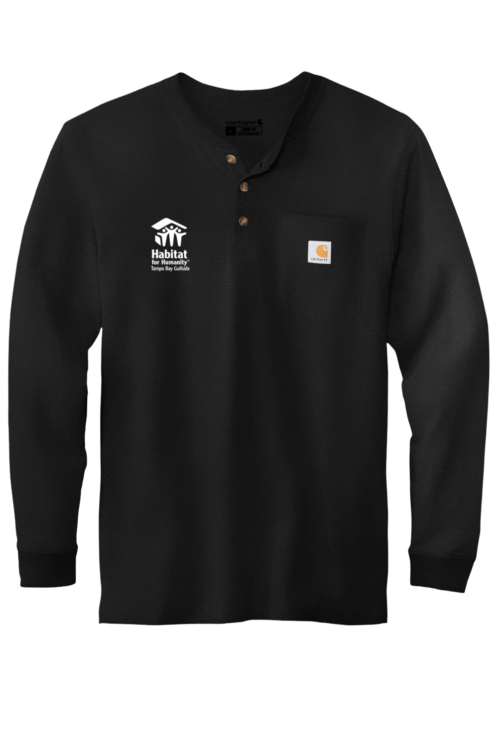 Habitat for Humanity Men's Carhartt Long Sleeve Henley T-Shirt Signature Lacrosse