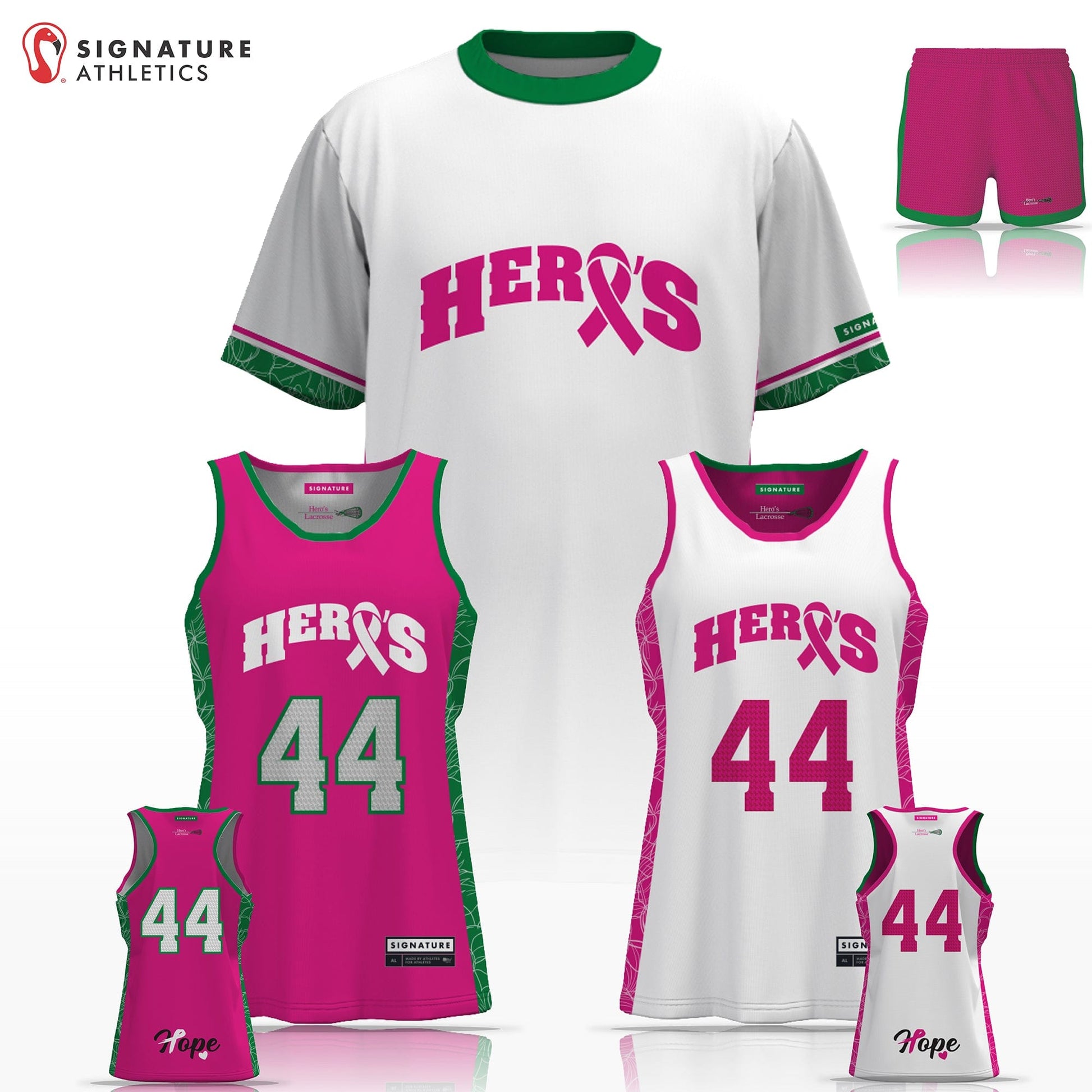 Hero's Lacrosse Women's 3 Piece Player Game Package: 2028 White Signature Lacrosse