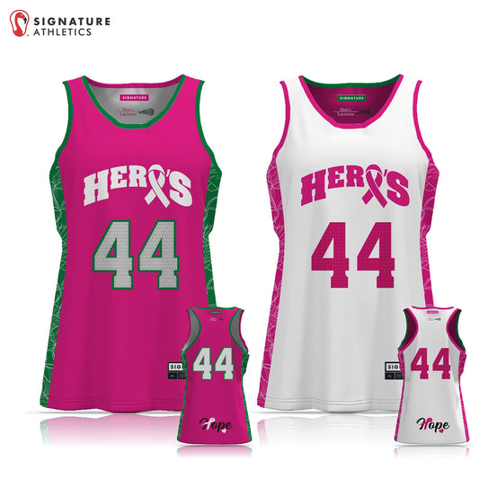 Hero's Lacrosse Women's Player Reversible Game Pinnie: 2027 Green Signature Lacrosse