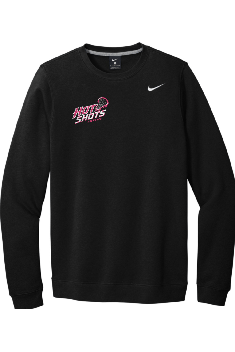 Hot Shots Lacrosse Embroidered Nike Club Fleece Crew Signature Lacrosse