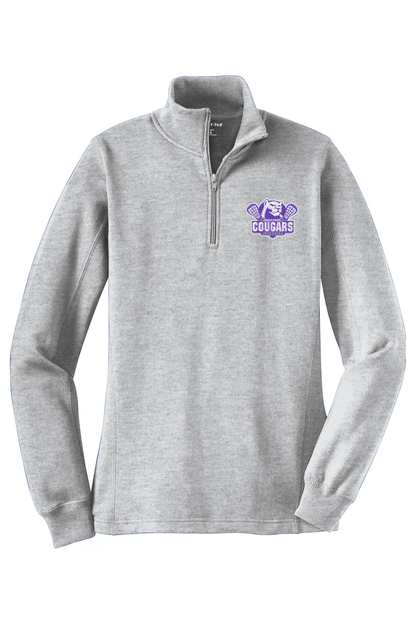 HS Cougars Adult Women's Embroidered Quarter-Zip Pullover Signature Lacrosse