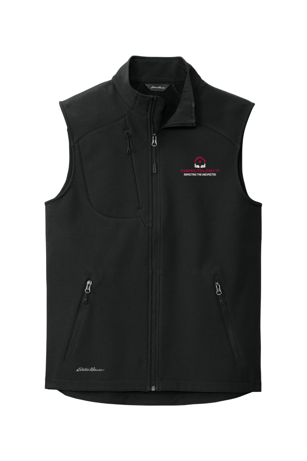 Inspectology Men's Embroidered Eddie Bauer Stretch Soft Shell Vest Signature Lacrosse
