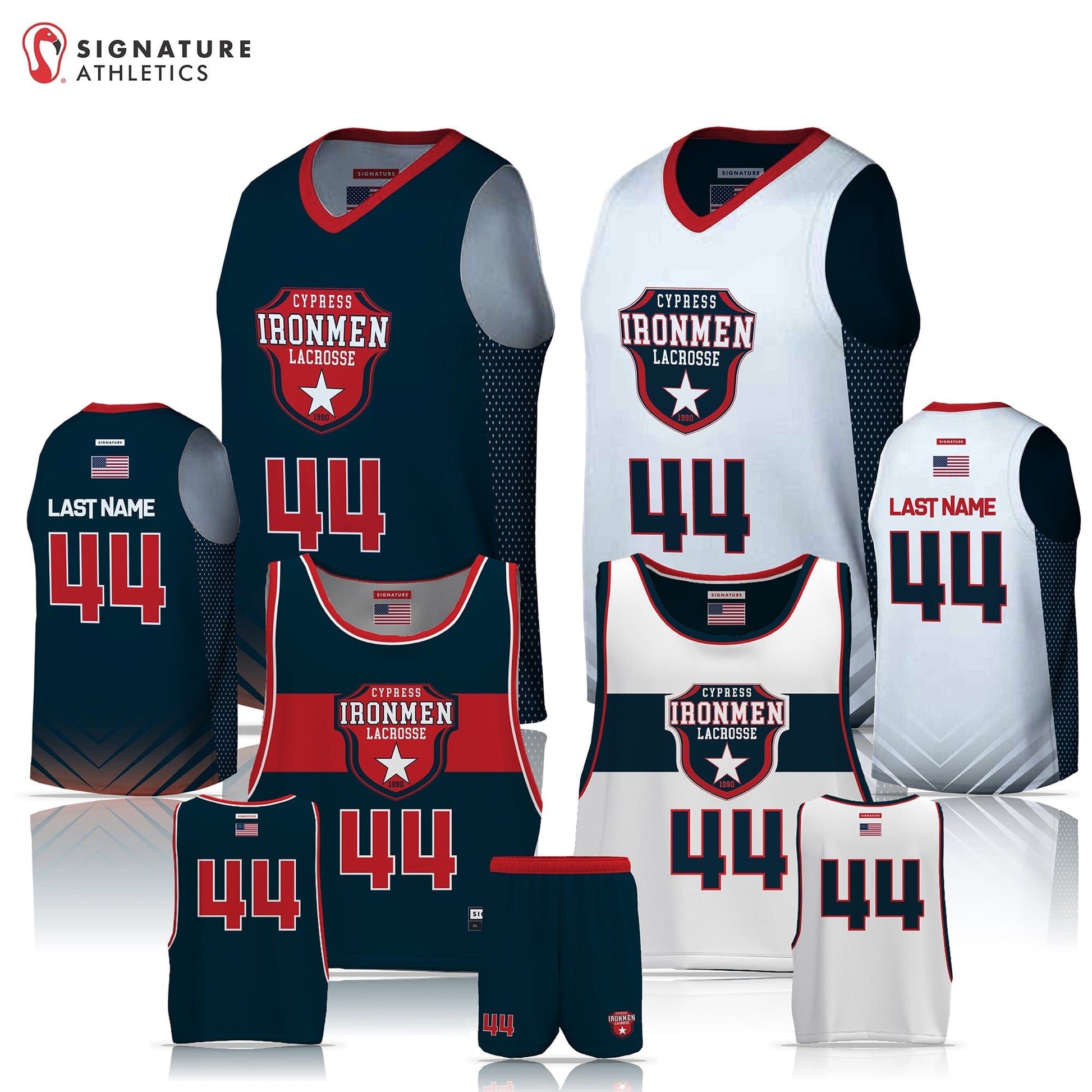 Ironmen Lacrosse Men's 3 Piece Player College Game Package:  8U Signature Lacrosse