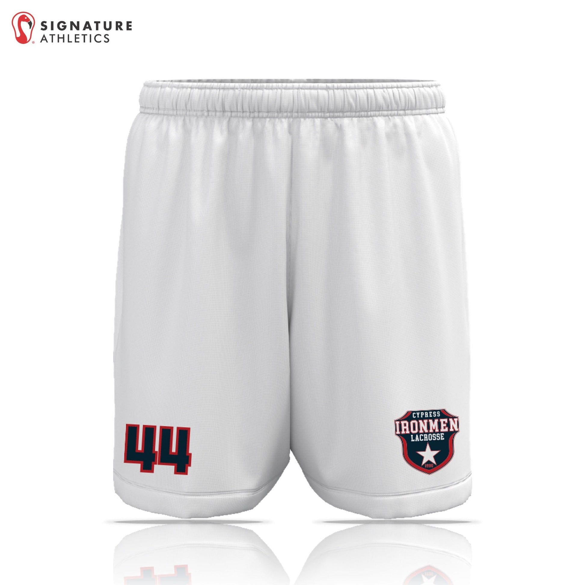 Ironmen Lacrosse Men's White Game Shorts: 2U Signature Lacrosse