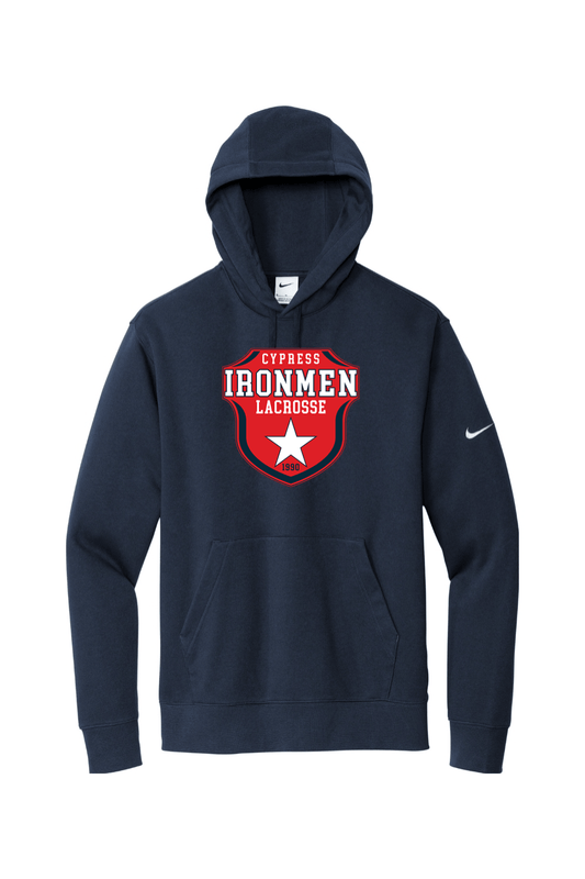 Ironmen Lacrosse Nike Club Fleece Sleeve Swoosh Pullover Hoodie Signature Lacrosse