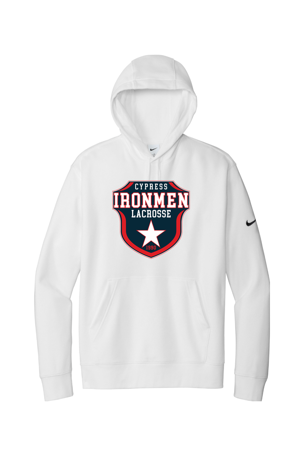 Ironmen Lacrosse Nike Club Fleece Sleeve Swoosh Pullover Hoodie Signature Lacrosse