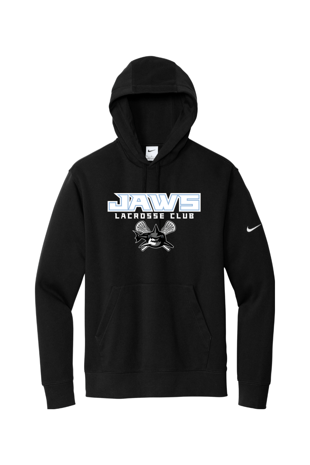 Jaws Lacrosse Club Nike Club Fleece Sleeve Swoosh Pullover Hoodie Signature Lacrosse